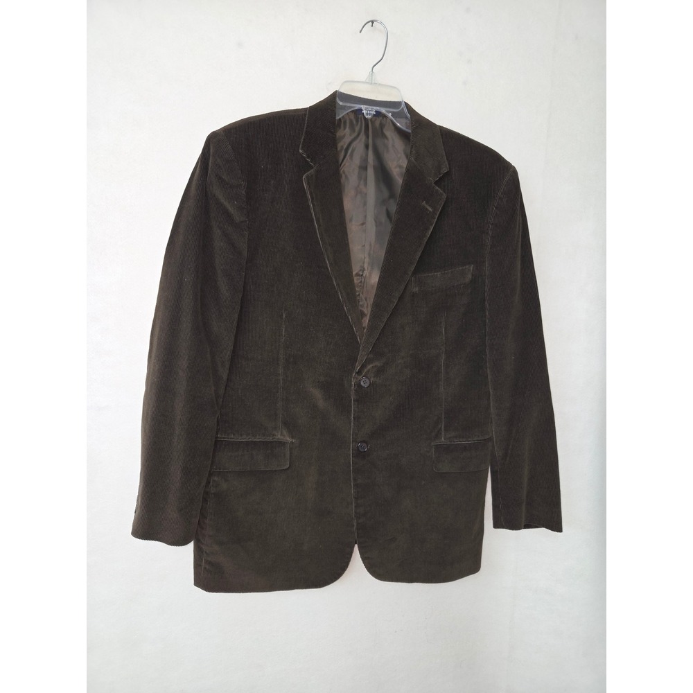 Meeting Street Mens Dark Brown Corduroy Blazer 46R Two Button Sport Coat Jacket